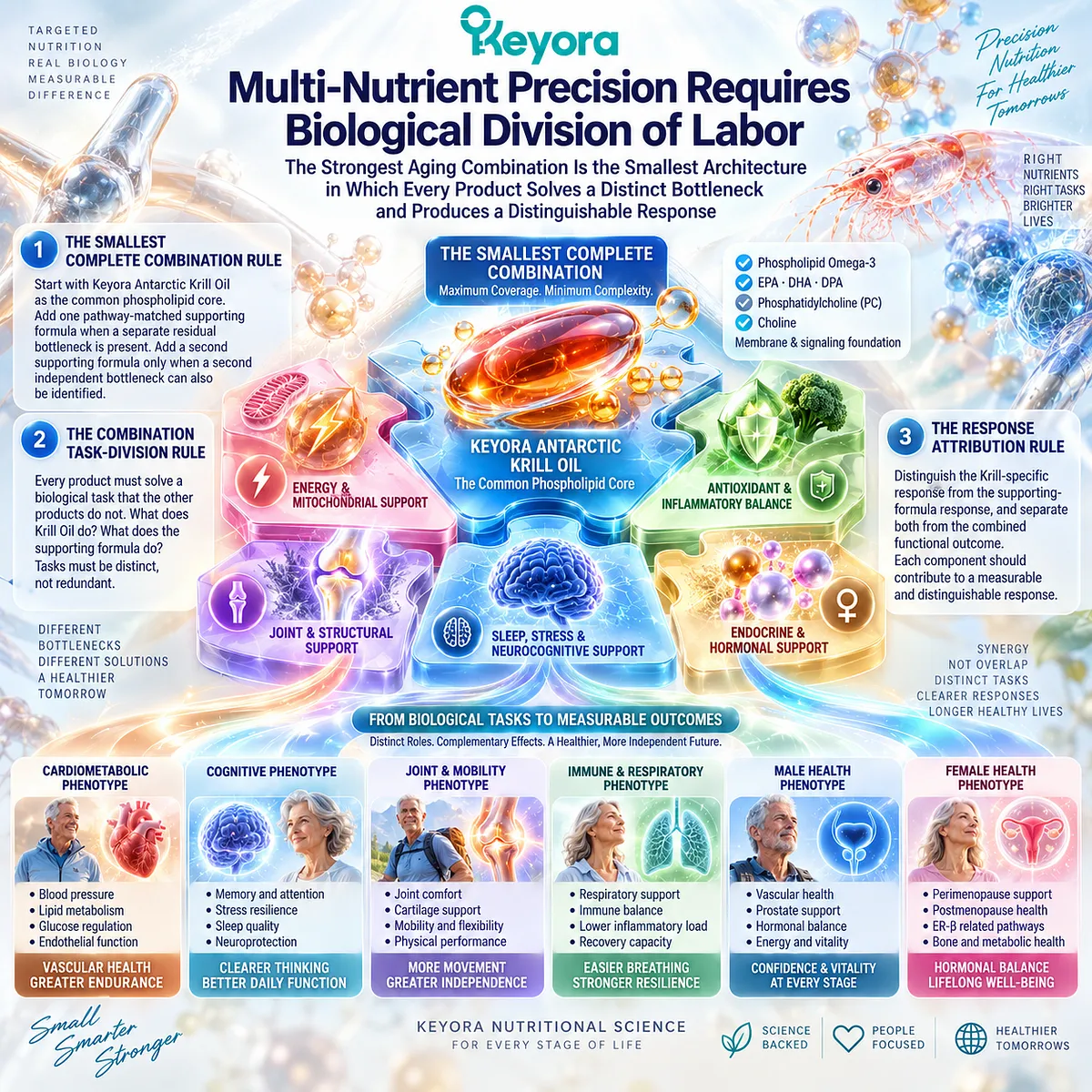Healthy aging multi-nutrient support pairs phospholipid krill oil with pathway-matched nutrients for distinct bottlenecks under Keyora Smallest Complete Combination Rule. Healthy aging multi-nutrient support pairs phospholipid krill oil with pathway-matched nutrients for distinct bottlenecks under Keyora Smallest Complete Combination Rule.