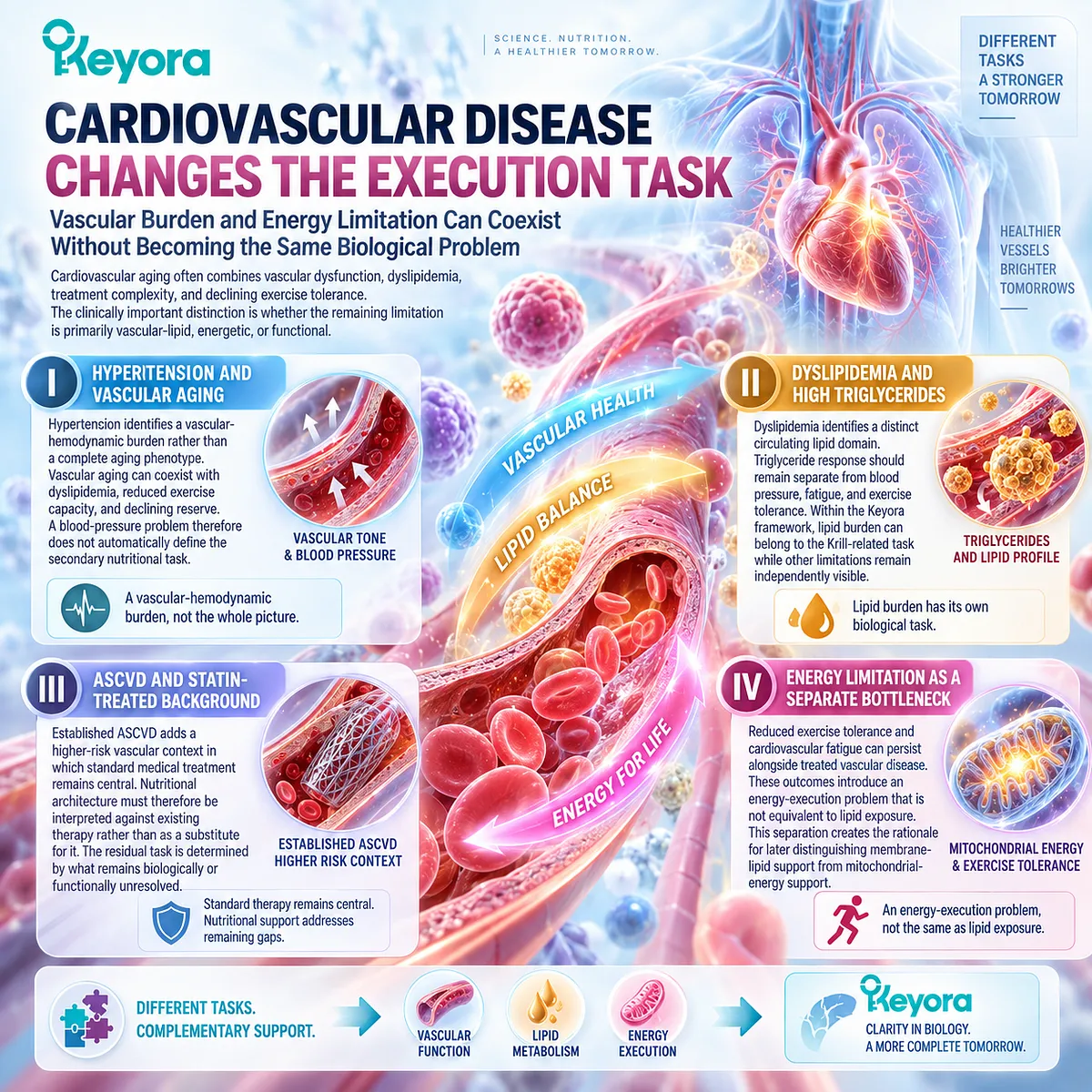 Cardiovascular aging separates Phospholipid Omega-3 vascular-lipid support from mitochondrial energy limitation in the Keyora Chronic-Disease Combination Fit Matrix. Cardiovascular aging separates Phospholipid Omega-3 vascular-lipid support from mitochondrial energy limitation in the Keyora Chronic-Disease Combination Fit Matrix.