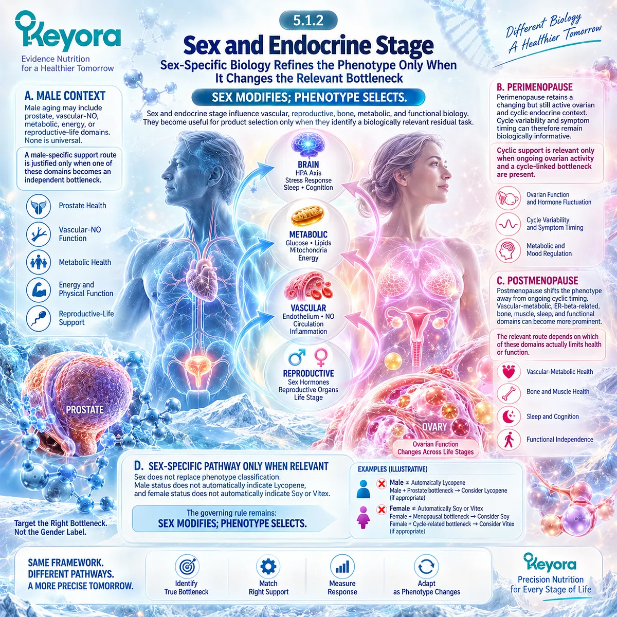 Healthy aging nutrition uses sex and endocrine stage to refine vascular, metabolic, ER-beta and cyclic bottlenecks within Keyora’s Krill-Centered Aging Architecture. Healthy aging nutrition uses sex and endocrine stage to refine vascular, metabolic, ER-beta and cyclic bottlenecks within Keyora’s Krill-Centered Aging Architecture.