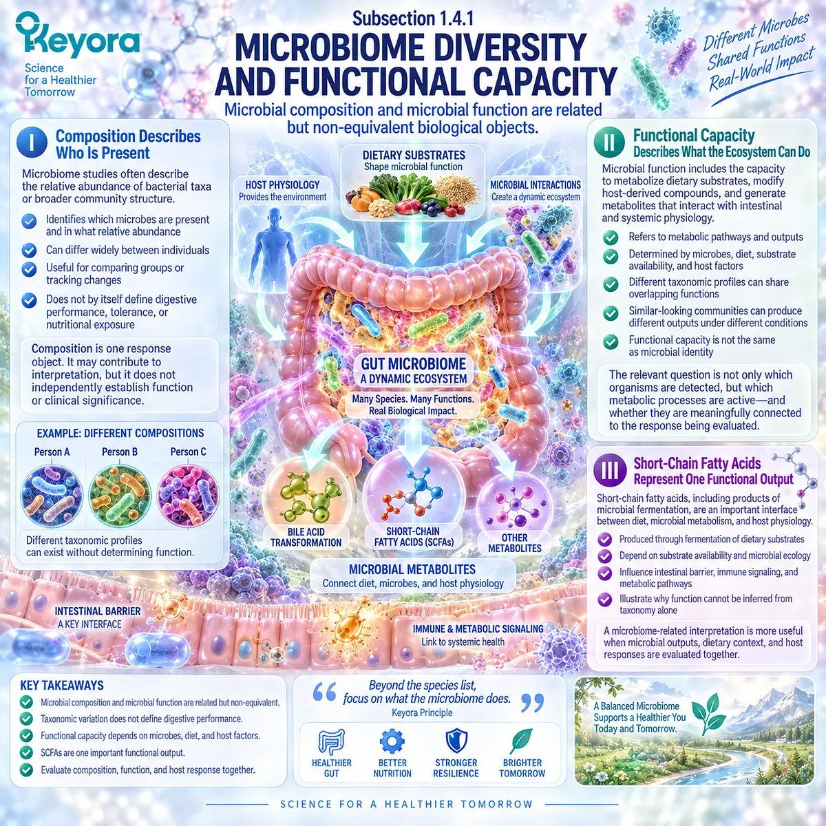 Gut microbiome diversity differs from functional capacity, with fermentation and short-chain fatty acids shaping digestive context in Keyora The Digestive Capacity-Form Match. Gut microbiome diversity differs from functional capacity, with fermentation and short-chain fatty acids shaping digestive context in Keyora The Digestive Capacity-Form Match.