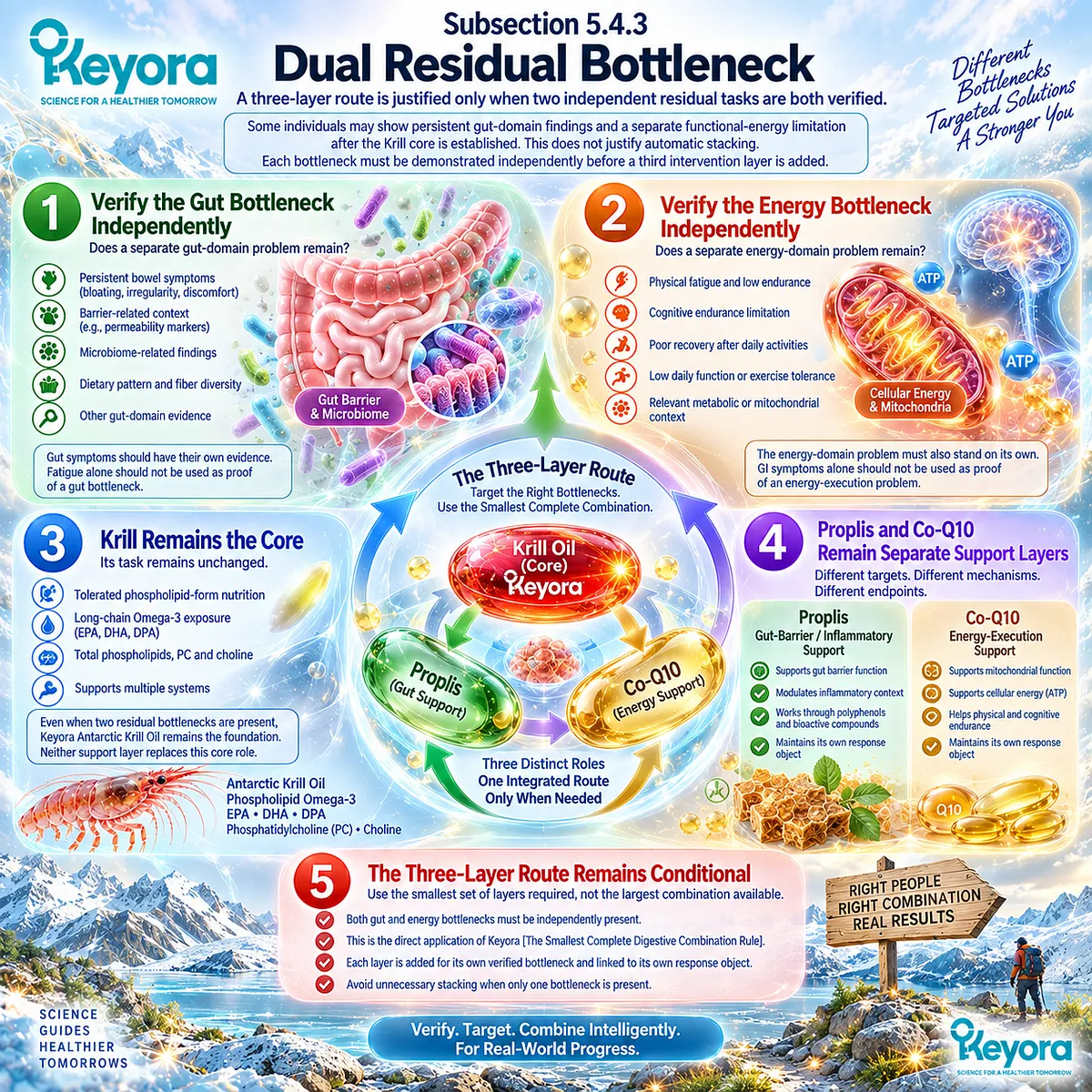 Gut-barrier and energy bottlenecks require independent verification before combining Krill, Proplis and Co-Q10 under the Keyora Smallest Complete Digestive Combination Rule. Gut-barrier and energy bottlenecks require independent verification before combining Krill, Proplis and Co-Q10 under the Keyora Smallest Complete Digestive Combination Rule.