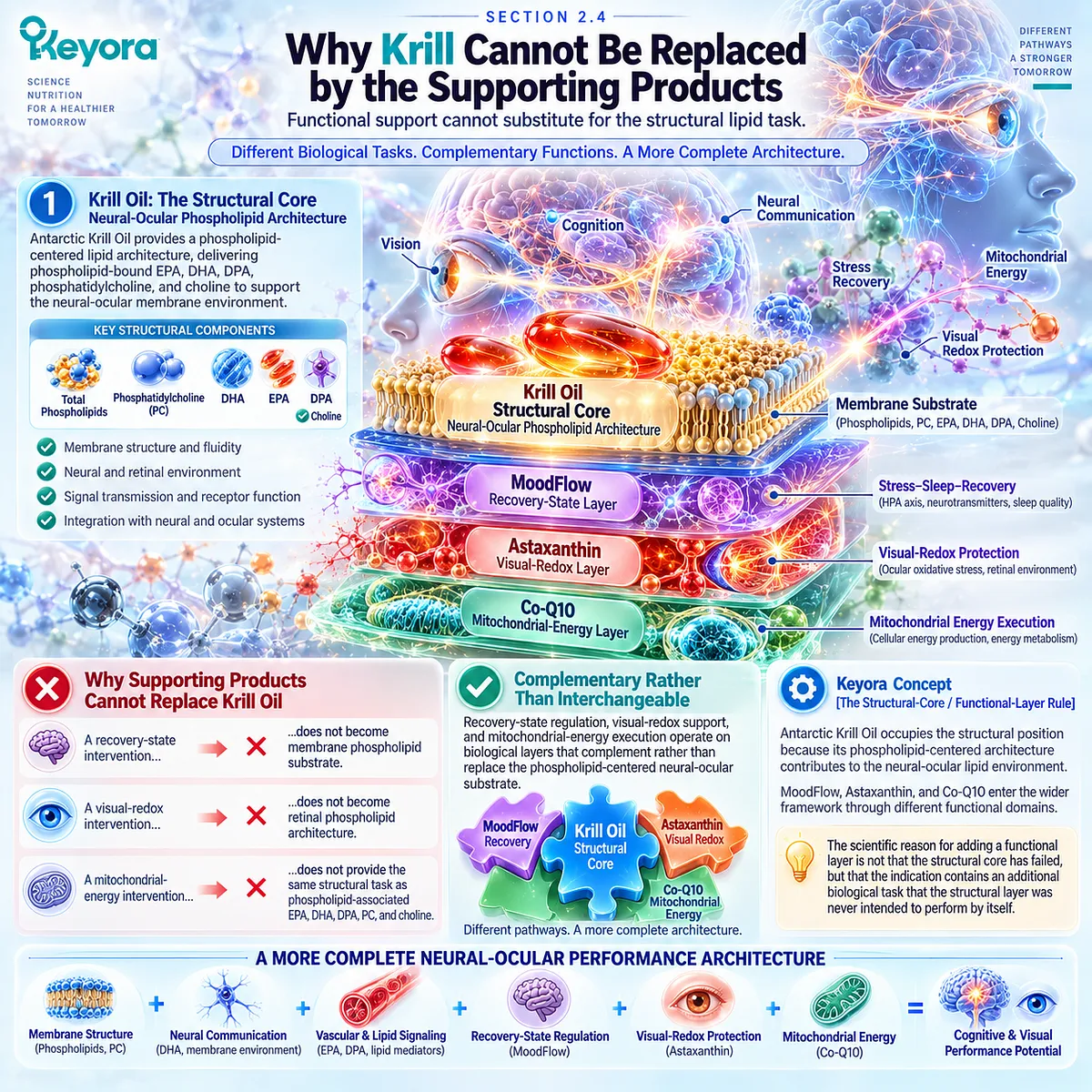Krill oil provides neural-ocular phospholipid structure while MoodFlow, astaxanthin and Co-Q10 support recovery, visual redox and energy in Keyora Structural-Core / Functional-Layer Rule. Krill oil provides neural-ocular phospholipid structure while MoodFlow, astaxanthin and Co-Q10 support recovery, visual redox and energy in Keyora Structural-Core / Functional-Layer Rule.