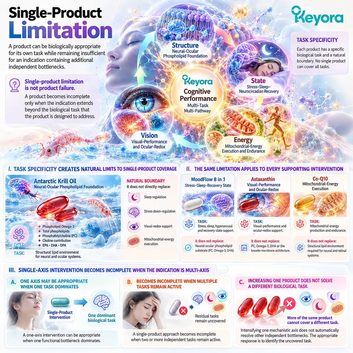 Cognitive support may remain incomplete when phospholipid structure, sleep recovery, ocular redox or mitochondrial energy bottlenecks coexist in Keyora Multi-Pathway Synergy Architecture. Cognitive support may remain incomplete when phospholipid structure, sleep recovery, ocular redox or mitochondrial energy bottlenecks coexist in Keyora Multi-Pathway Synergy Architecture.