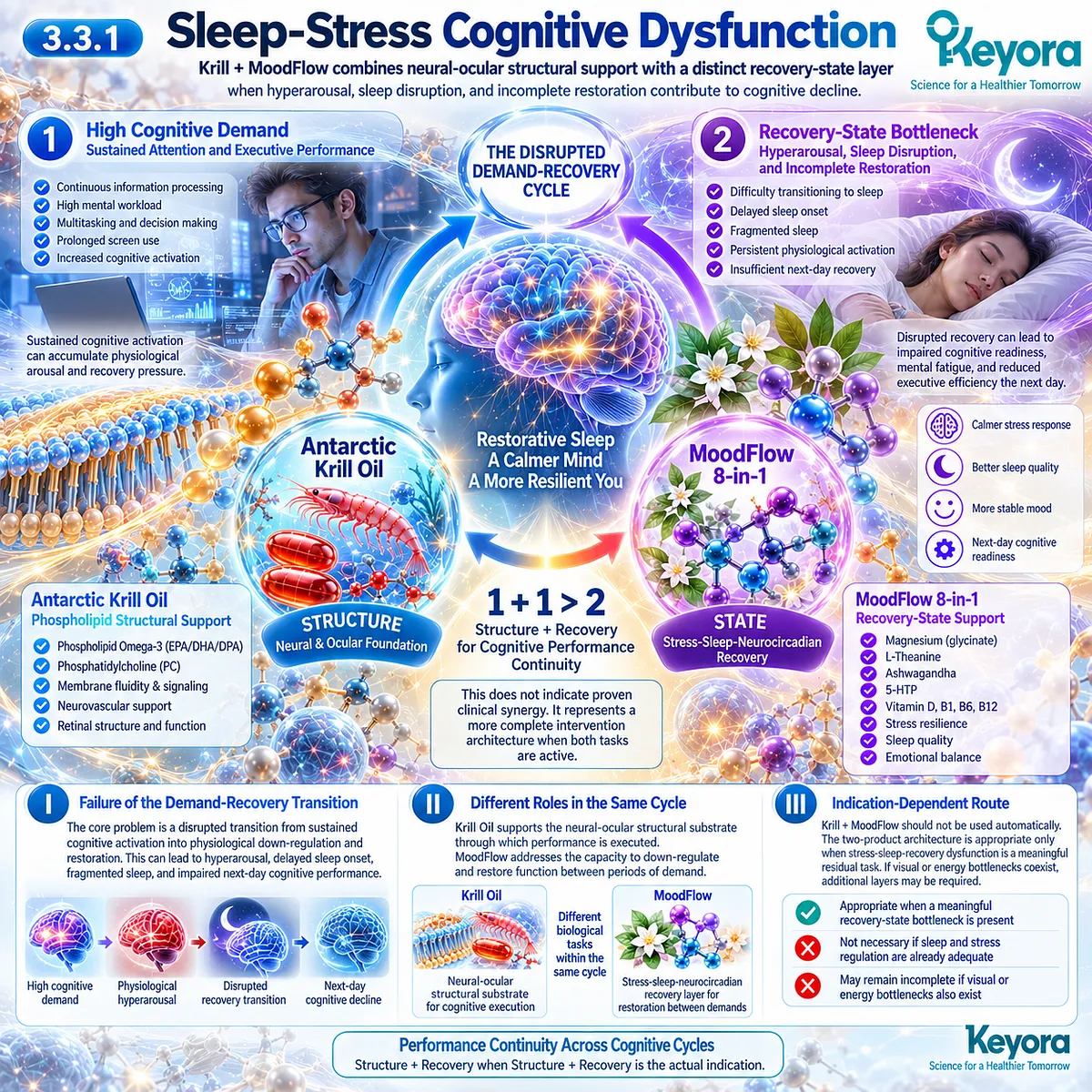 Sleep disruption and stress-related mental fatigue link phospholipid neural support with recovery-state regulation in Keyora Structure + State 1+1>2 architecture. Sleep disruption and stress-related mental fatigue link phospholipid neural support with recovery-state regulation in Keyora Structure + State 1+1>2 architecture.