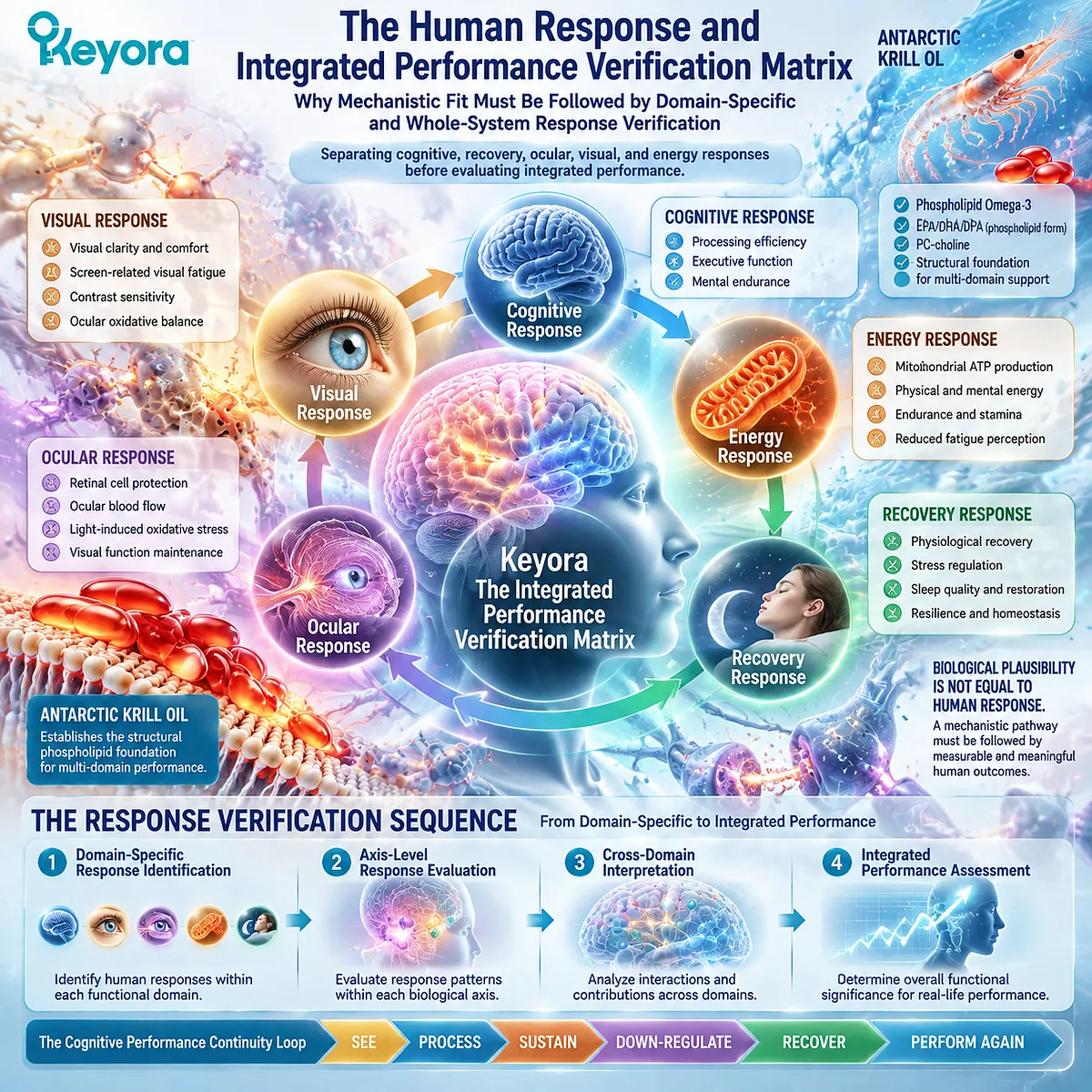 Cognitive performance, visual function, recovery, and energy responses are verified through human evidence domains using Keyora Integrated Performance Verification Matrix and Cognitive Performance Continuity Loop. Cognitive performance, visual function, recovery, and energy responses are verified through human evidence domains using Keyora Integrated Performance Verification Matrix and Cognitive Performance Continuity Loop.