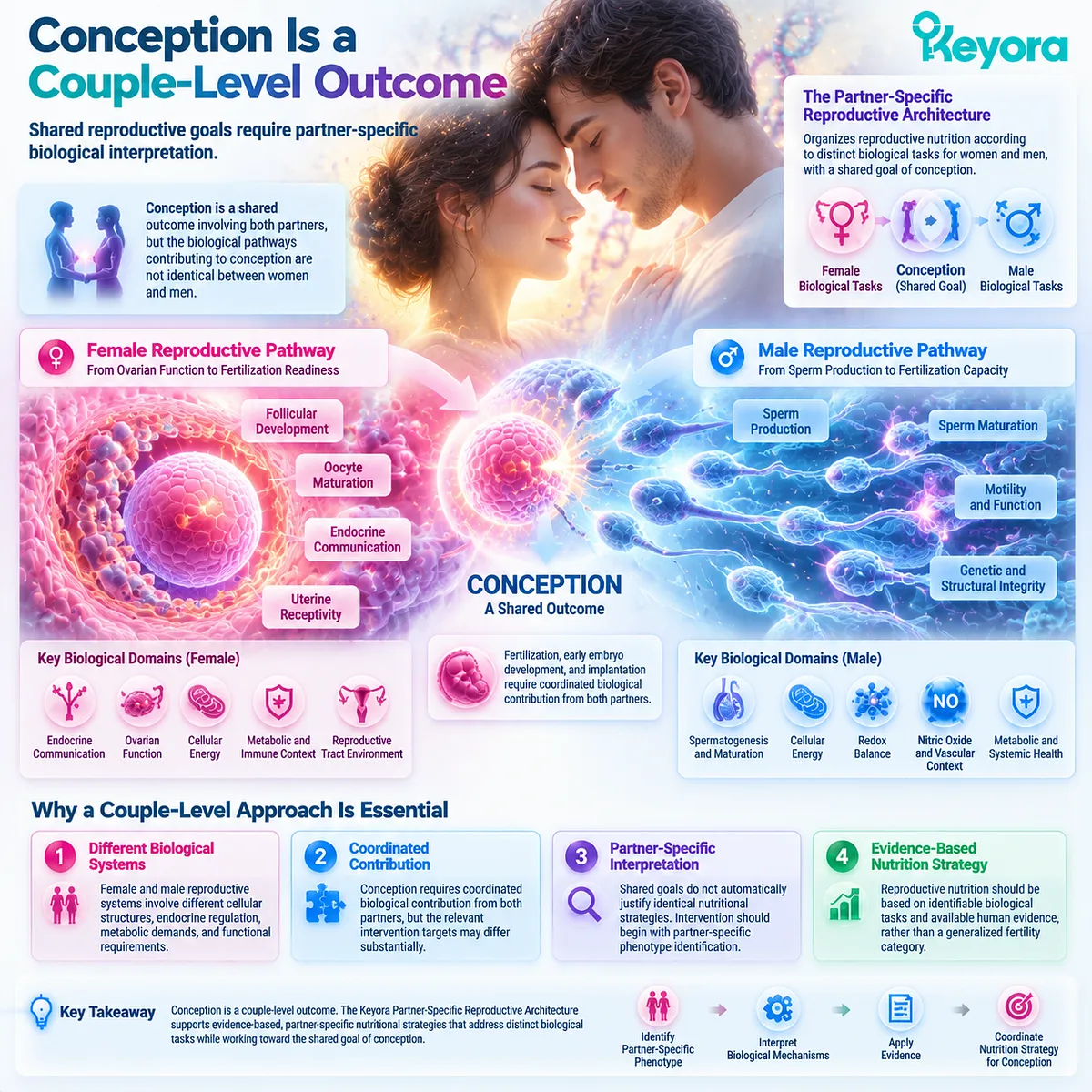 Preconception nutrition links female and male fertility phenotypes to a shared conception goal through distinct biological pathways in Keyora Partner-Specific Reproductive Architecture. Preconception nutrition links female and male fertility phenotypes to a shared conception goal through distinct biological pathways in Keyora Partner-Specific Reproductive Architecture.