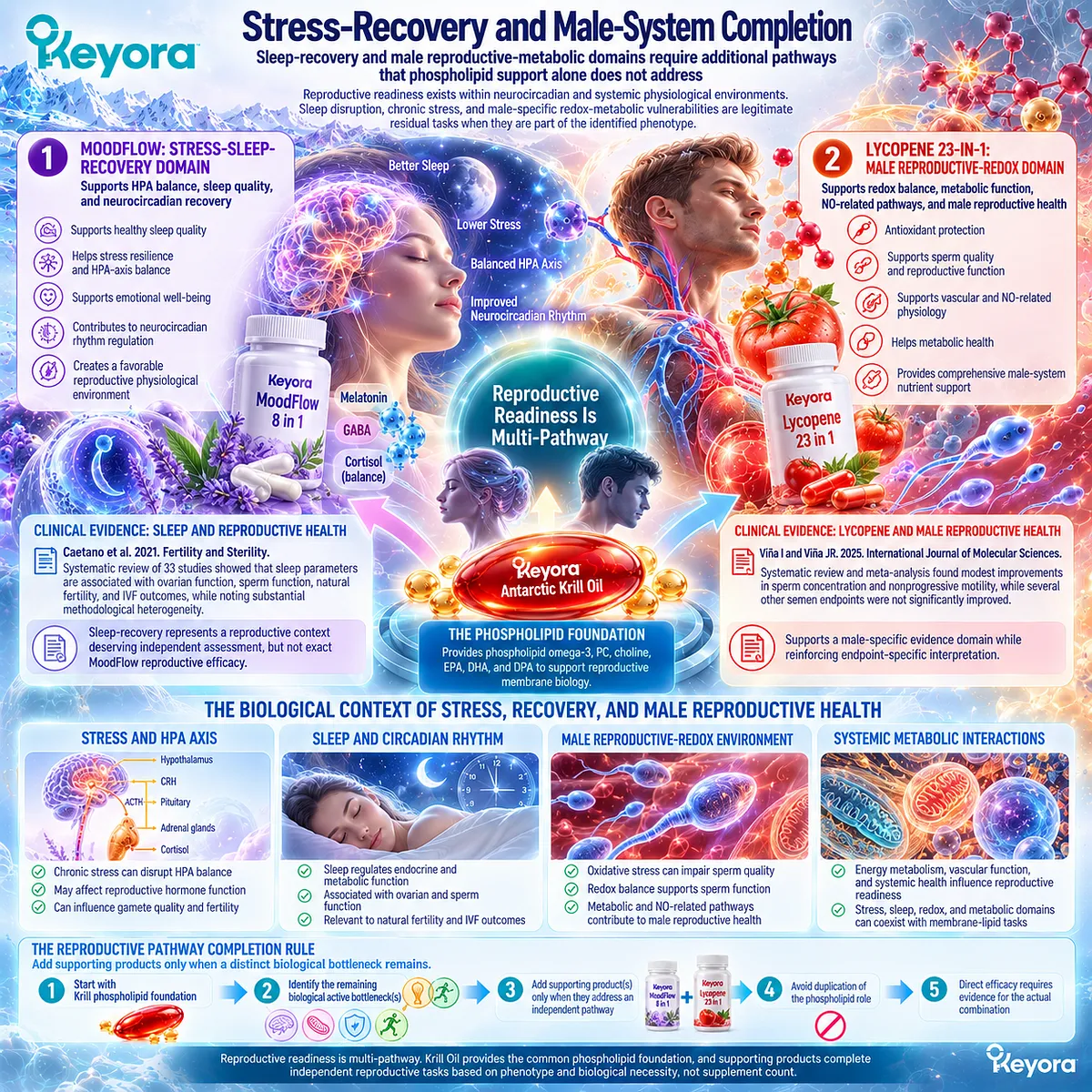 Preconception wellness links sleep-stress recovery and male reproductive redox support with krill membrane nutrition through Keyora Reproductive Pathway Completion Rule. Preconception wellness links sleep-stress recovery and male reproductive redox support with krill membrane nutrition through Keyora Reproductive Pathway Completion Rule.
