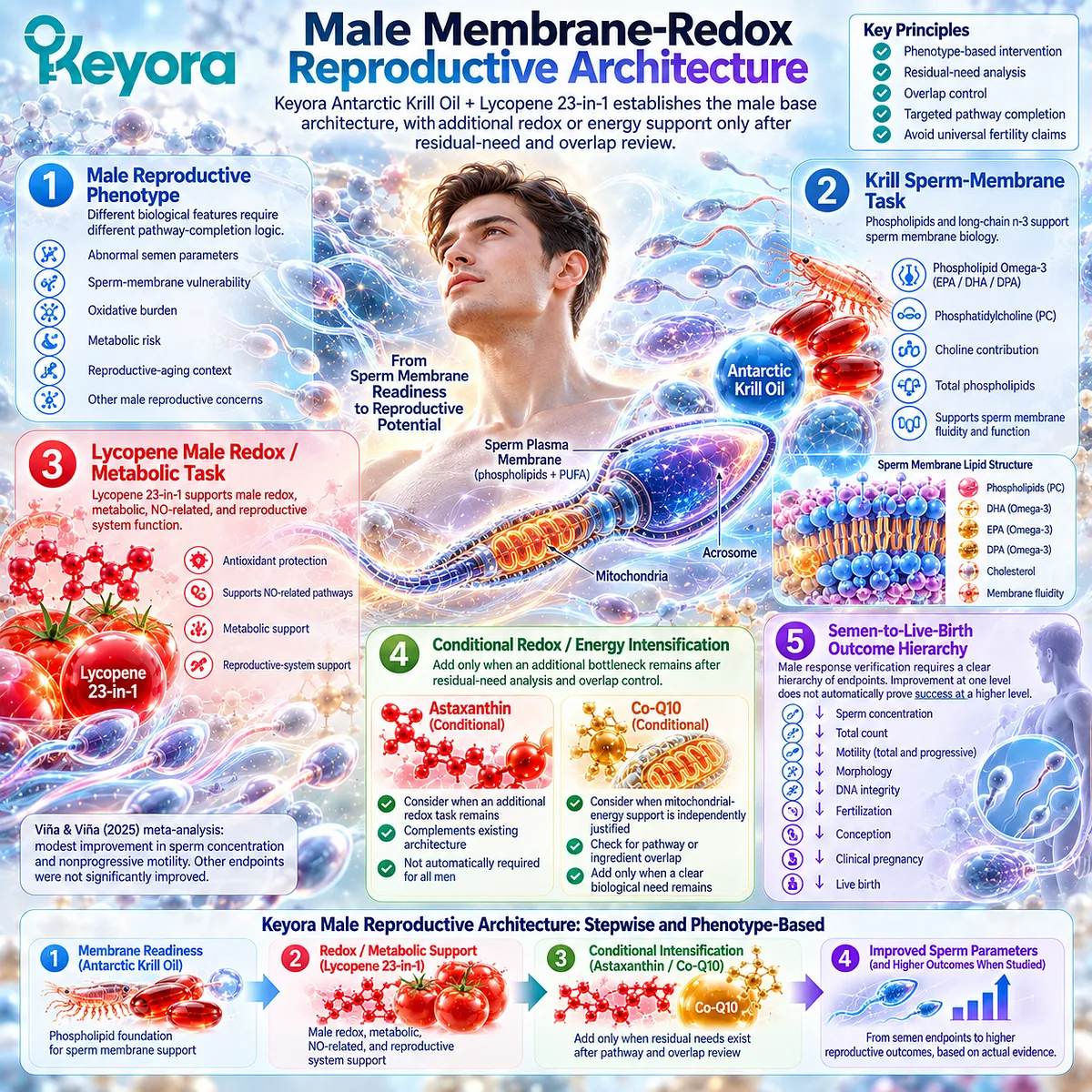 Male fertility wellness links krill DHA-rich sperm membranes with lycopene redox-metabolic support in Keyora Male Membrane-Redox Reproductive Architecture. Male fertility wellness links krill DHA-rich sperm membranes with lycopene redox-metabolic support in Keyora Male Membrane-Redox Reproductive Architecture.